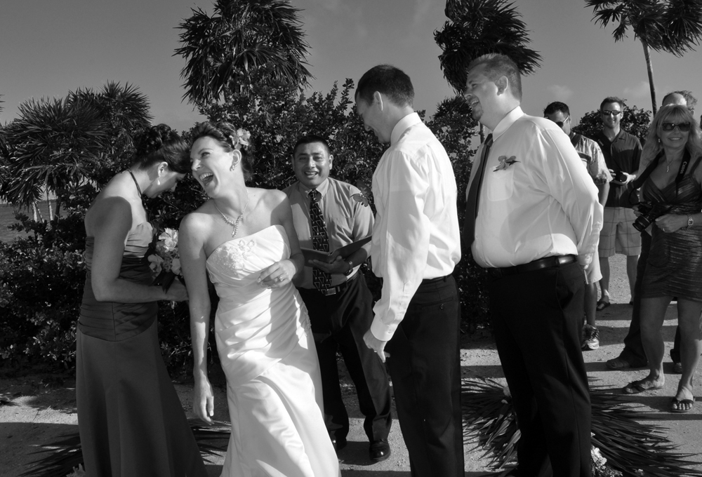 Having a giggle Belize Wedding Photography The genuine friendliness of 